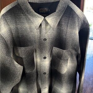 Pendleton Black and Gray Plaid Shirt    XXL